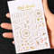 3D Gold Sun Moon Star Bronzing Nail Art Sticker, Laser Star Moon Design, Self-Adhesive Slider Decals in Gold, Silver