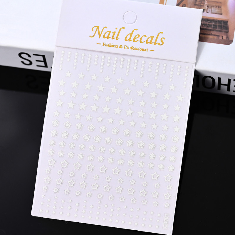 3D Gold Sun Moon Star Bronzing Nail Art Sticker, Laser Star Moon Design, Self-Adhesive Slider Decals in Gold, Silver