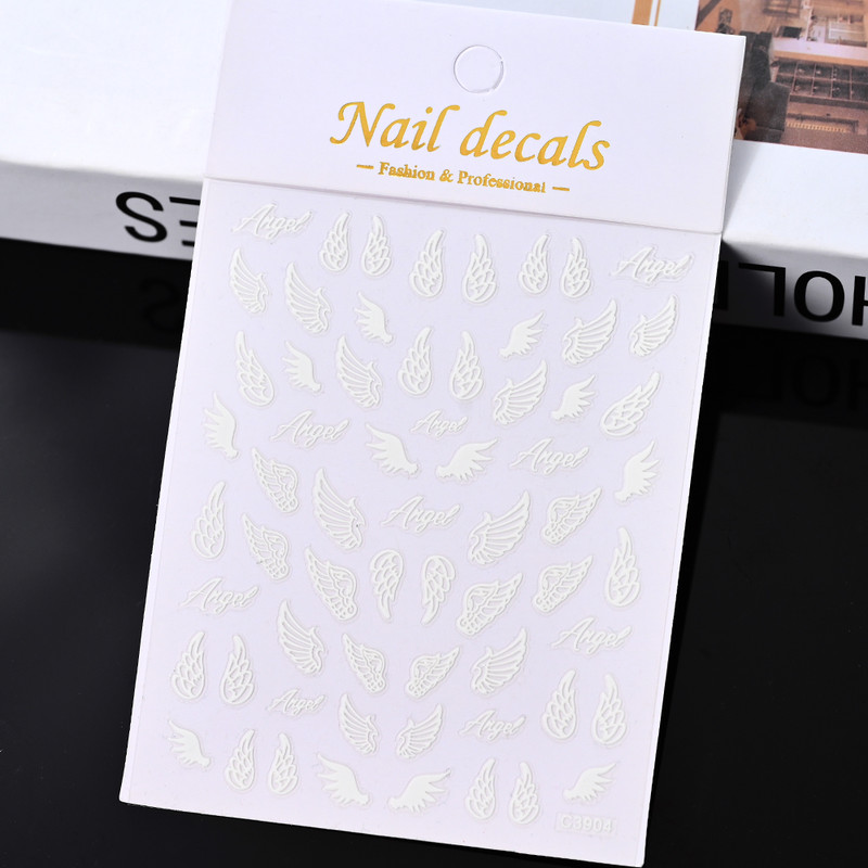 3D Gold Sun Moon Star Bronzing Nail Art Sticker, Laser Star Moon Design, Self-Adhesive Slider Decals in Gold, Silver