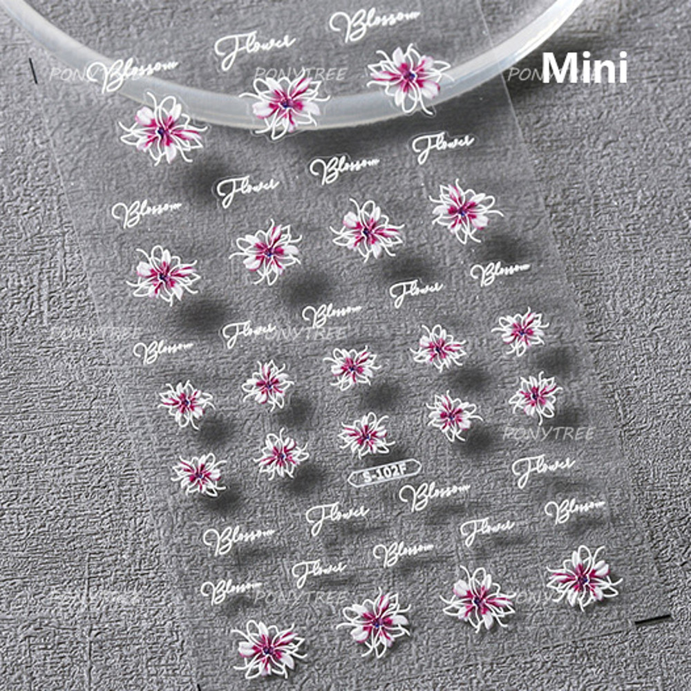 Flowers Blooming Cherry Blossom Sakura Nail Art Stickers, 5D Soft Relief Spring Adhesive Manicure Decals for a Chic
