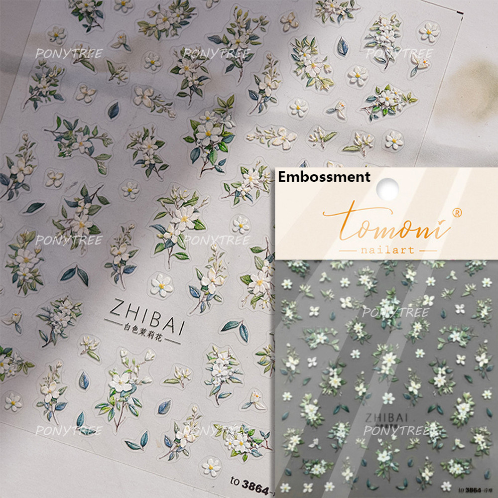 Colourful Frangipani, Bright Lily Flowers Nail Art Stickers, Gradual Petal Vivid Dew Delicate Romantic Manicure Decals