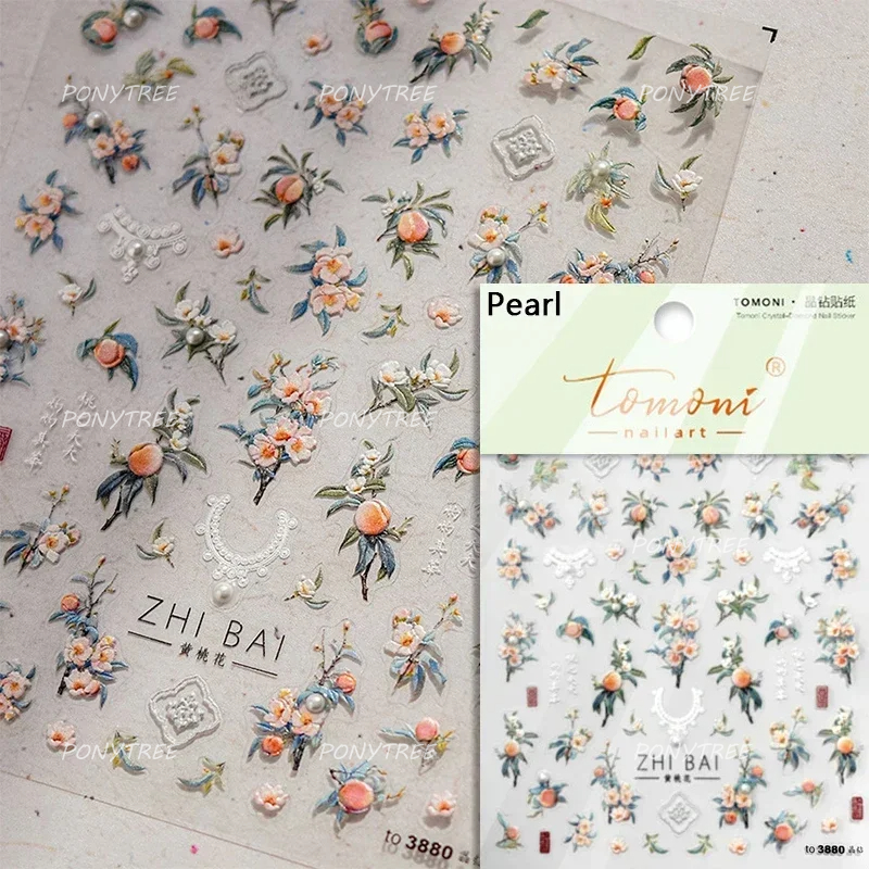 Colourful Frangipani, Bright Lily Flowers Nail Art Stickers, Gradual Petal Vivid Dew Delicate Romantic Manicure Decals
