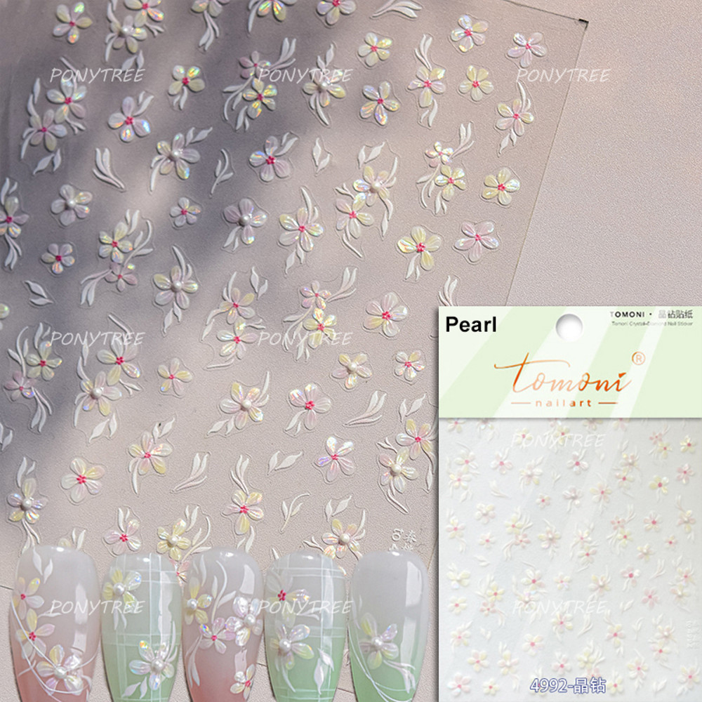 Colourful Frangipani, Bright Lily Flowers Nail Art Stickers, Gradual Petal Vivid Dew Delicate Romantic Manicure Decals