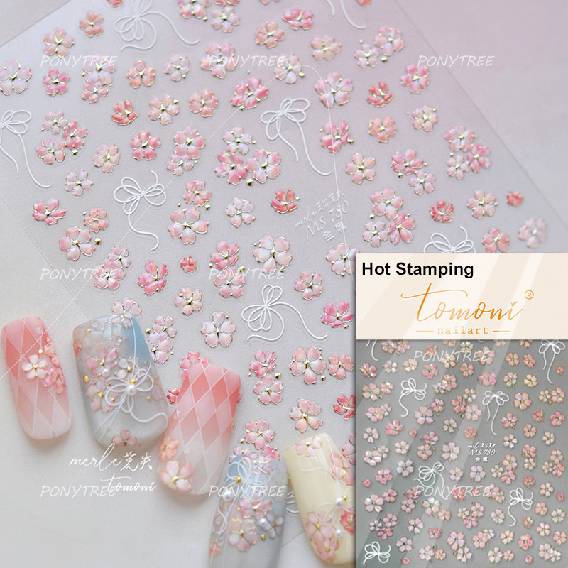 Colourful Frangipani, Bright Lily Flowers Nail Art Stickers, Gradual Petal Vivid Dew Delicate Romantic Manicure Decals