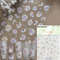 Colourful Frangipani, Bright Lily Flowers Nail Art Stickers, Gradual Petal Vivid Dew Delicate Romantic Manicure Decals