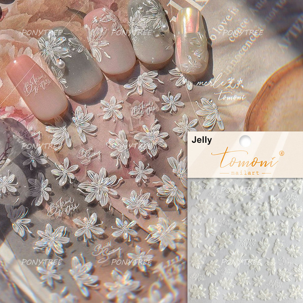 Colourful Frangipani, Bright Lily Flowers Nail Art Stickers, Gradual Petal Vivid Dew Delicate Romantic Manicure Decals