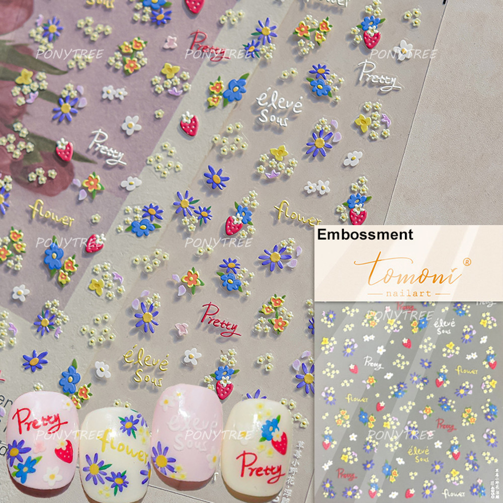 Colourful Frangipani, Bright Lily Flowers Nail Art Stickers, Gradual Petal Vivid Dew Delicate Romantic Manicure Decals