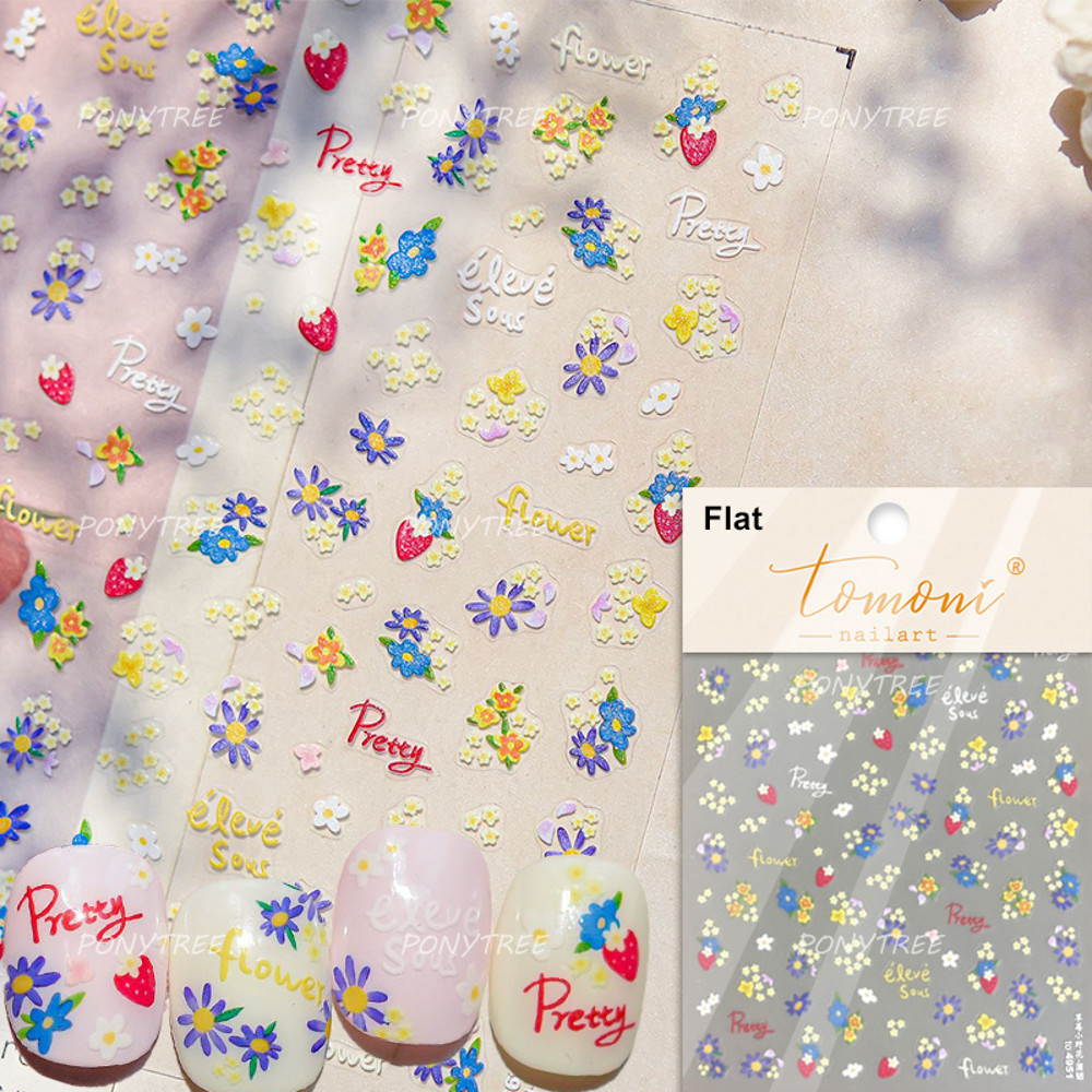 Colourful Frangipani, Bright Lily Flowers Nail Art Stickers, Gradual Petal Vivid Dew Delicate Romantic Manicure Decals