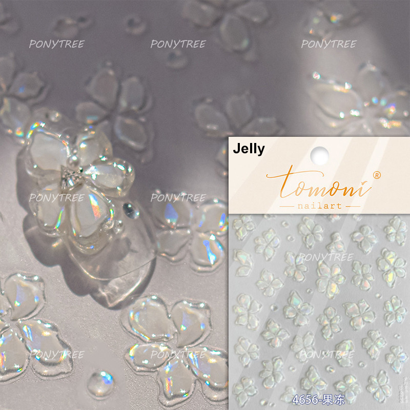 Colourful Frangipani, Bright Lily Flowers Nail Art Stickers, Gradual Petal Vivid Dew Delicate Romantic Manicure Decals
