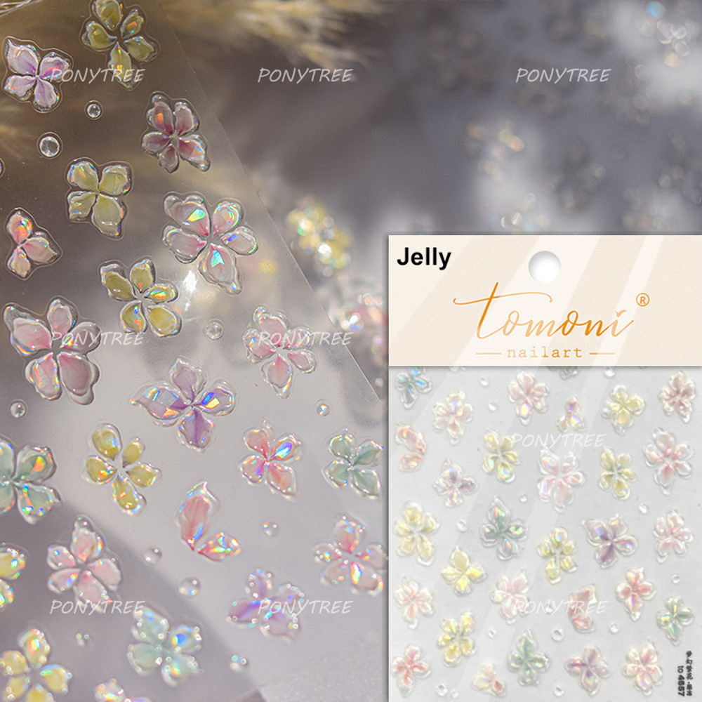 Colourful Frangipani, Bright Lily Flowers Nail Art Stickers, Gradual Petal Vivid Dew Delicate Romantic Manicure Decals
