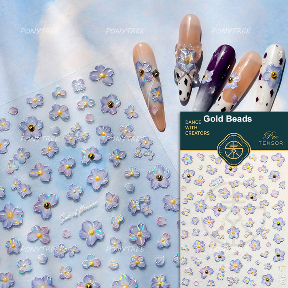 Colourful Frangipani, Bright Lily Flowers Nail Art Stickers, Gradual Petal Vivid Dew Delicate Romantic Manicure Decals