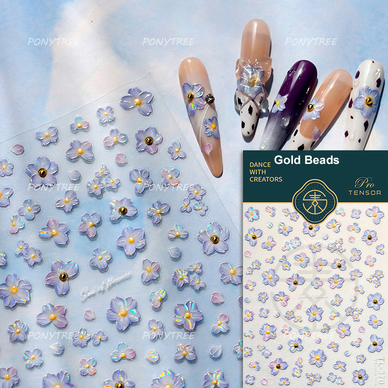 Colourful Frangipani, Bright Lily Flowers Nail Art Stickers, Gradual Petal Vivid Dew Delicate Romantic Manicure Decals