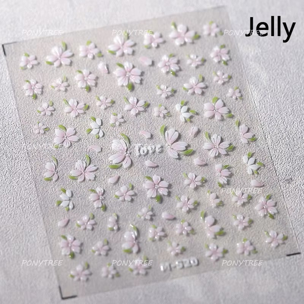Colourful Frangipani, Bright Lily Flowers Nail Art Stickers, Gradual Petal Vivid Dew Delicate Romantic Manicure Decals
