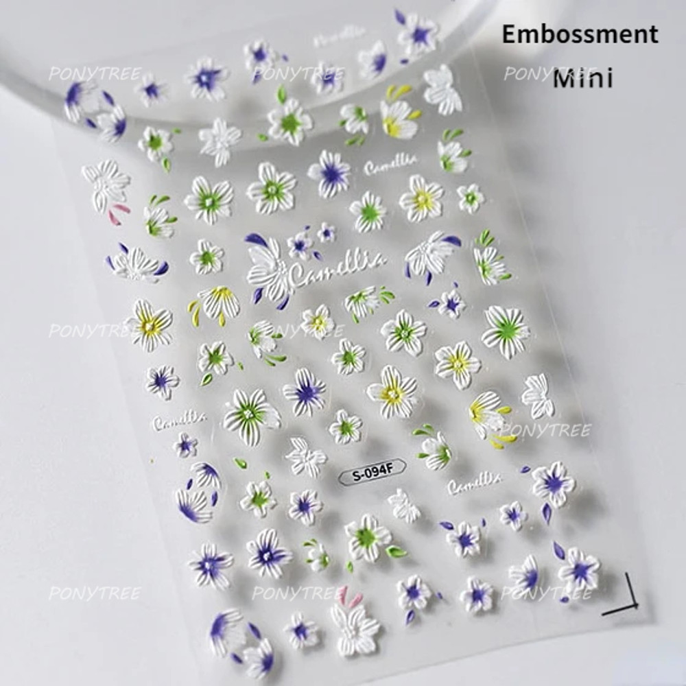 Colourful Frangipani, Bright Lily Flowers Nail Art Stickers, Gradual Petal Vivid Dew Delicate Romantic Manicure Decals