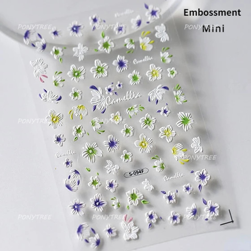 Colourful Frangipani, Bright Lily Flowers Nail Art Stickers, Gradual Petal Vivid Dew Delicate Romantic Manicure Decals