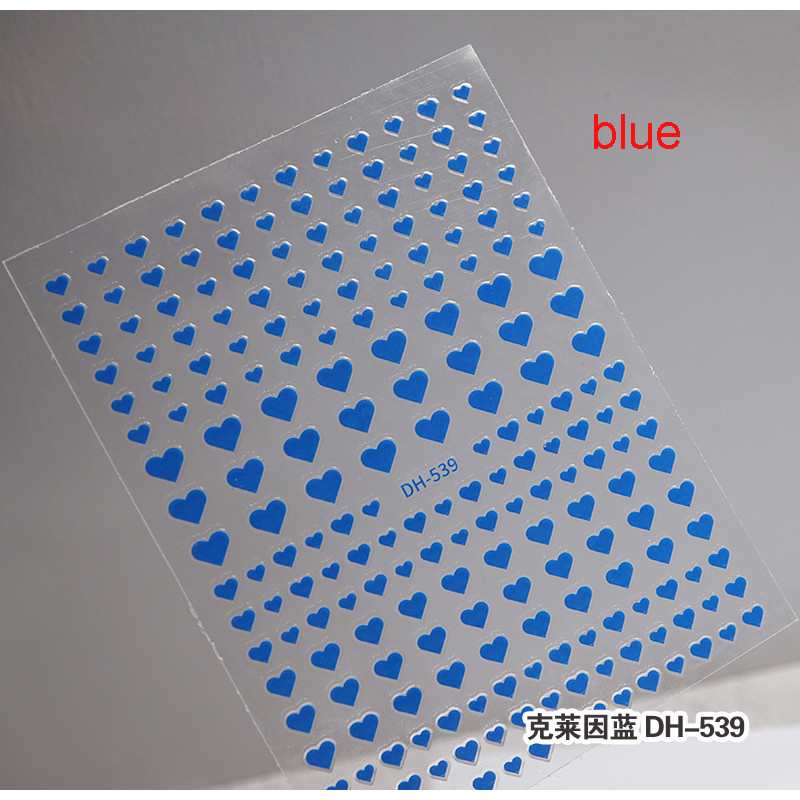 3D Nail Art Stickers, Red Black White Love Hearts, Stars Clouds French Full Adhesive Nail Decals Slider for Manicure