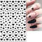3D Nail Art Stickers, Red Black White Love Hearts, Stars Clouds French Full Adhesive Nail Decals Slider for Manicure