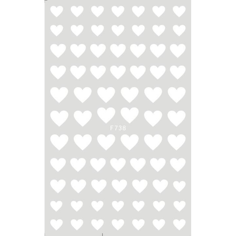 3D Nail Art Stickers, Red Black White Love Hearts, Stars Clouds French Full Adhesive Nail Decals Slider for Manicure