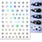 3D Nail Art Stickers, Red Black White Love Hearts, Stars Clouds French Full Adhesive Nail Decals Slider for Manicure