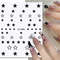 3D Nail Art Stickers, Red Black White Love Hearts, Stars Clouds French Full Adhesive Nail Decals Slider for Manicure