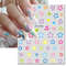 3D Nail Art Stickers, Red Black White Love Hearts, Stars Clouds French Full Adhesive Nail Decals Slider for Manicure