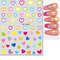 3D Nail Art Stickers, Red Black White Love Hearts, Stars Clouds French Full Adhesive Nail Decals Slider for Manicure