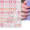 3D Nail Art Stickers, Red Black White Love Hearts, Stars Clouds French Full Adhesive Nail Decals Slider for Manicure