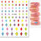 3D Nail Art Stickers, Red Black White Love Hearts, Stars Clouds French Full Adhesive Nail Decals Slider for Manicure