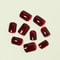 24Pcs Solid Color Wine Red Press on Nails, Short Square False Nails, Simple Detachable Finished Full Cover Nail Tips