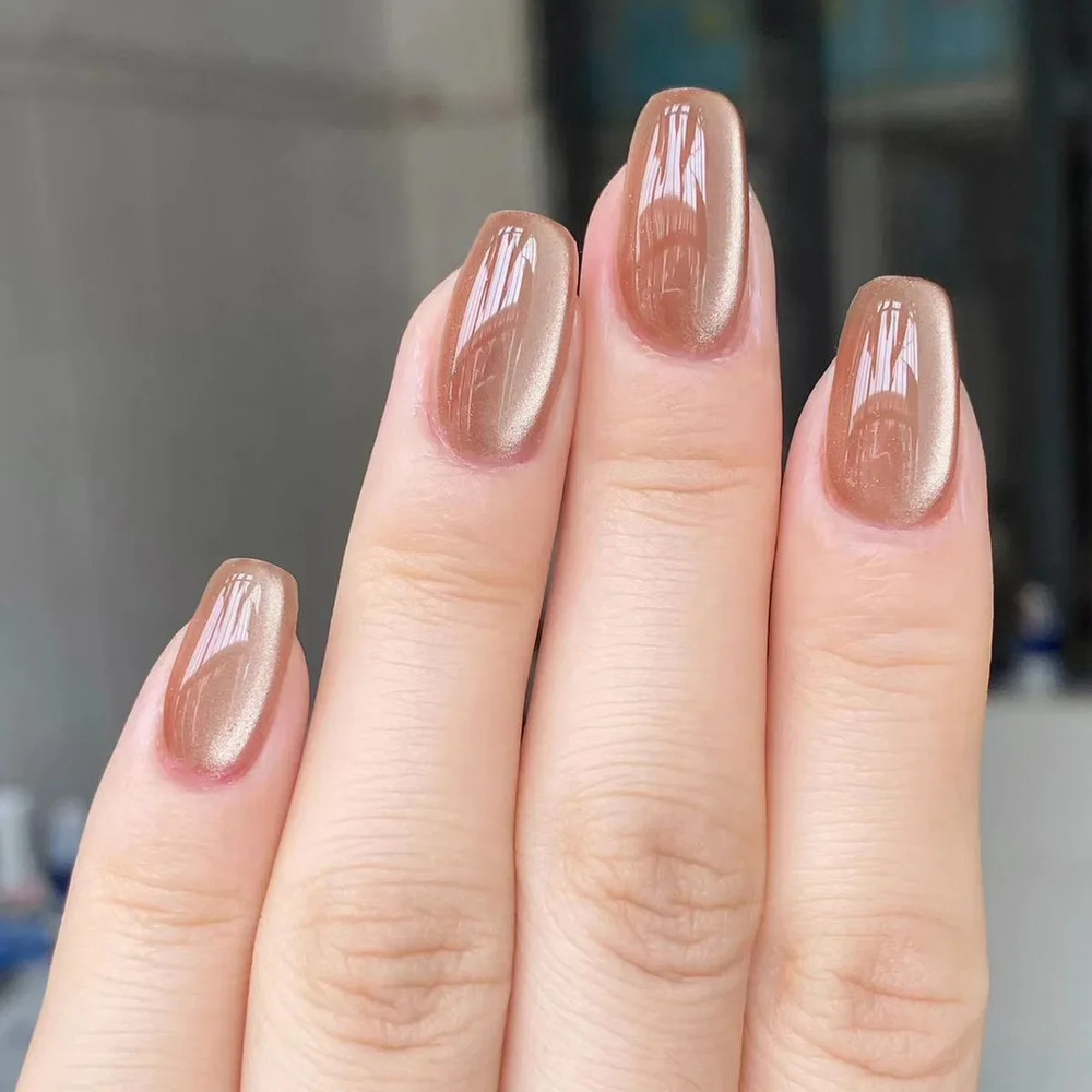 24Pcs Solid Color Wine Red Press on Nails, Short Square False Nails, Simple Detachable Finished Full Cover Nail Tips