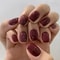 24Pcs Solid Color Wine Red Press on Nails, Short Square False Nails, Simple Detachable Finished Full Cover Nail Tips