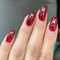 24Pcs Solid Color Wine Red Press on Nails, Short Square False Nails, Simple Detachable Finished Full Cover Nail Tips