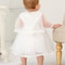 Sleeveless Hood Cloak, Dress Set: Soft Satin Floral Embroidered Lace for Wedding Party Princess Baby