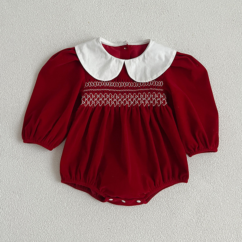 Christmas Newborn Romper, Sweet Princess Party Clothes for Infant Baby Girls, New Year Holiday Outfit