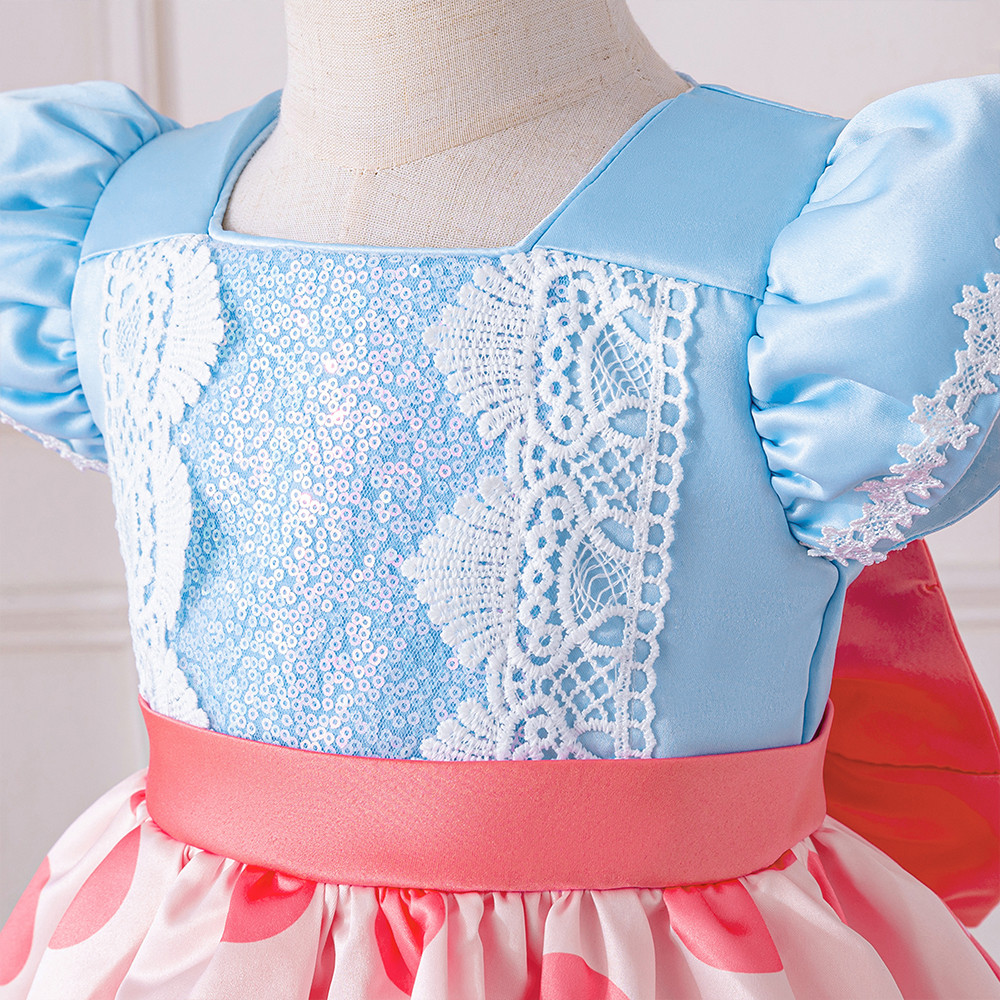 Baby Girl Dot Princess Party Dress, 1st Birthday, Baptism Tutu Dress, Fluffy Pleated Summer Gown Infant Costume
