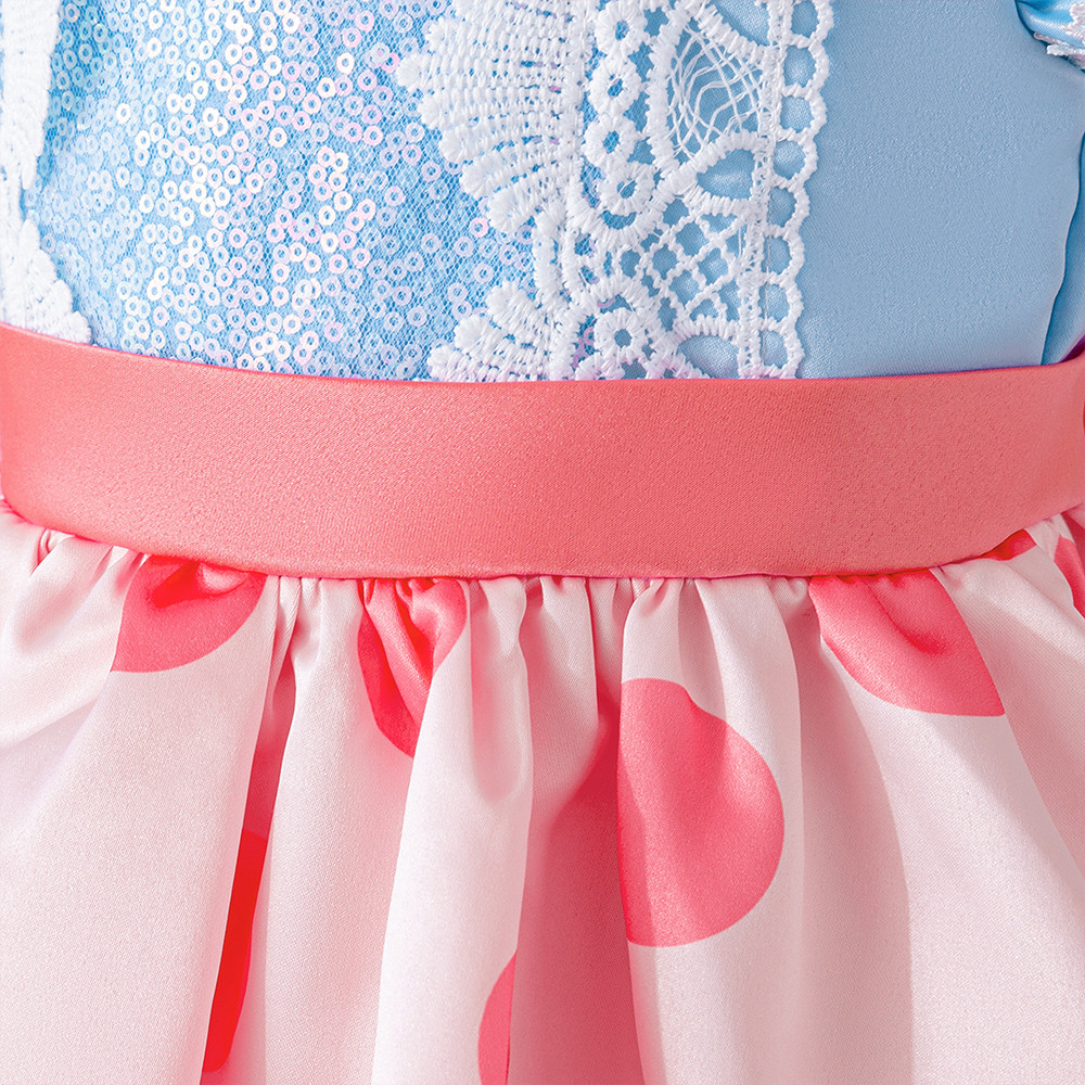 Baby Girl Dot Princess Party Dress, 1st Birthday, Baptism Tutu Dress, Fluffy Pleated Summer Gown Infant Costume