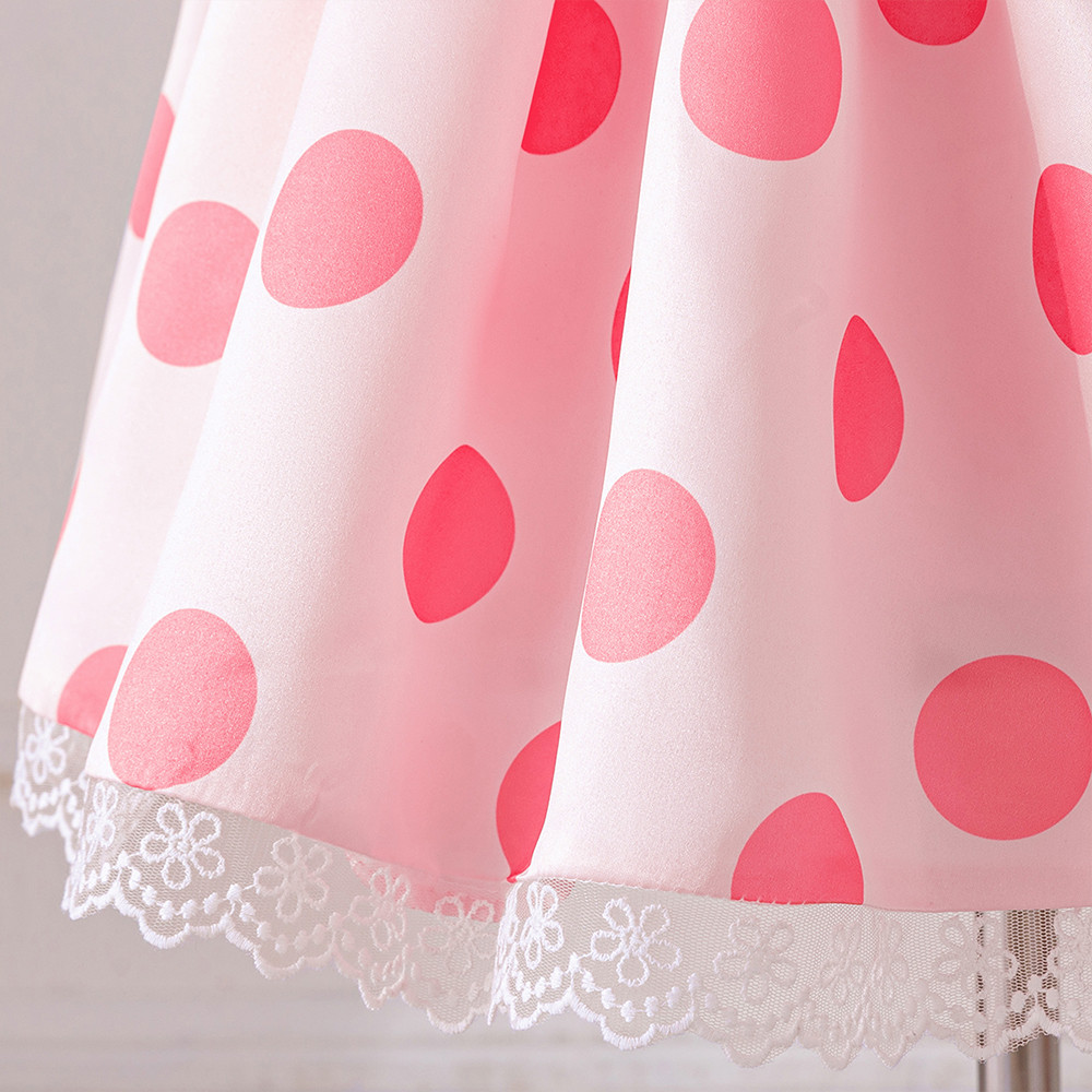 Baby Girl Dot Princess Party Dress, 1st Birthday, Baptism Tutu Dress, Fluffy Pleated Summer Gown Infant Costume