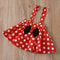 Minnie Mouse Dress Outfit for Girls 1-5 Years, Summer Baby Clothing Set with Dots Top, Skirt Headband