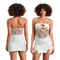 Women's Summer Y2K Tube Dress, Sleeveless Off-Shoulder Bodycon with Sheer Floral Lace, Bust Cutout Through Slim Fit
