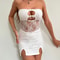 Women's Summer Y2K Tube Dress, Sleeveless Off-Shoulder Bodycon with Sheer Floral Lace, Bust Cutout Through Slim Fit