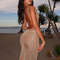 Kliou Women's Shiny Long Dress, Stunning Sleeveless Bodycon with Sheer Mesh & Backless Design for Elegant Summer Fashion
