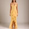 2025 Spring Summer Womens Mesh Camisole Dress with Ruffled Hem, Ruched Sleeveless Party Evening Wear in Flowy Elegant
