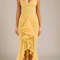 2025 Spring Summer Womens Mesh Camisole Dress with Ruffled Hem, Ruched Sleeveless Party Evening Wear in Flowy Elegant