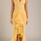 2025 Spring Summer Womens Mesh Camisole Dress with Ruffled Hem, Ruched Sleeveless Party Evening Wear in Flowy Elegant