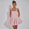 SXTHAENOO Sequins Bow Backless Sexy Mini Dress for Women, High Waist, Club Dress with Square Collar