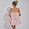 SXTHAENOO Sequins Bow Backless Sexy Mini Dress for Women, High Waist, Club Dress with Square Collar