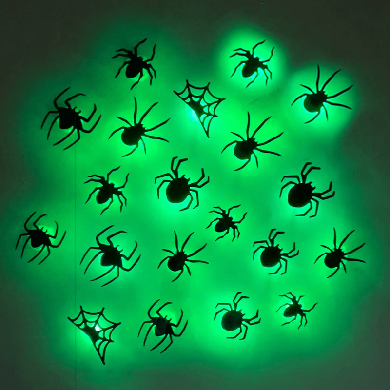 Scary LED Halloween Decorations Glowing Bats And Spider 3D Wall Stickers For Haunted House Party In 4