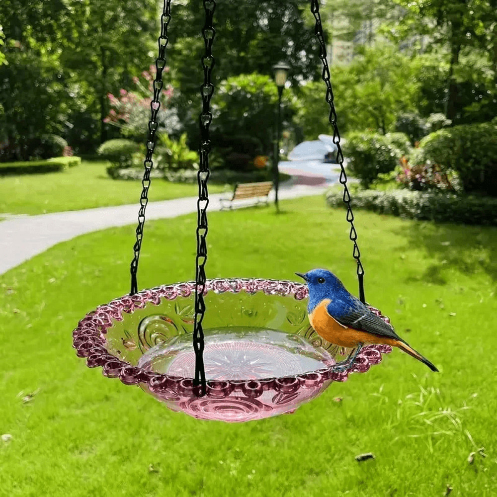 2in1 Hanging Bird Bath And Feeder Colorful Flower Shape For Attracting Hummingbirds To Your Garden