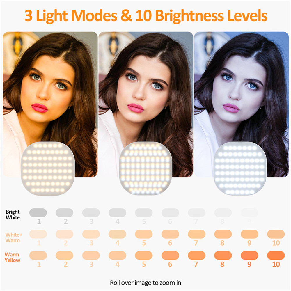 Phone LED Selfie Light Rechargeable Clip For IPhone Phone Makeup Live Streaming Selfies Conferencin 3