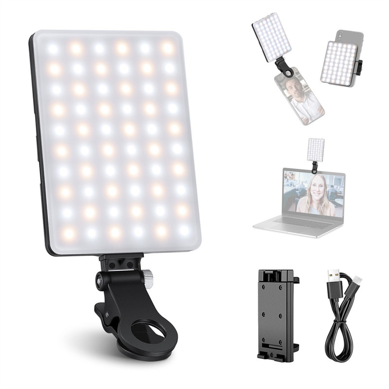 Selfie Light Clip on Light Kit with Phone Clip for Smartphone Laptop Computer, Bright Fill Light for Video Makeup Zoom